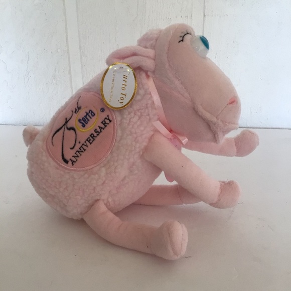 SERTA PLUSH STUFFED SHEEP 75TH ANNIVERSARY BREAST CANCER NWT - Picture 2 of 12